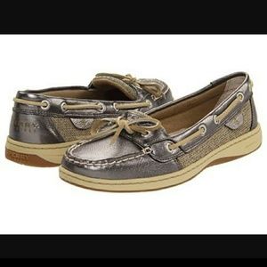 Sperry top-sider boat shoe mettalic silver